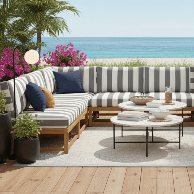 Rockin Cushions Slipcover Gray and White Stripe - Outdoor Cushion Slipcovers for IKEA | FastTrack