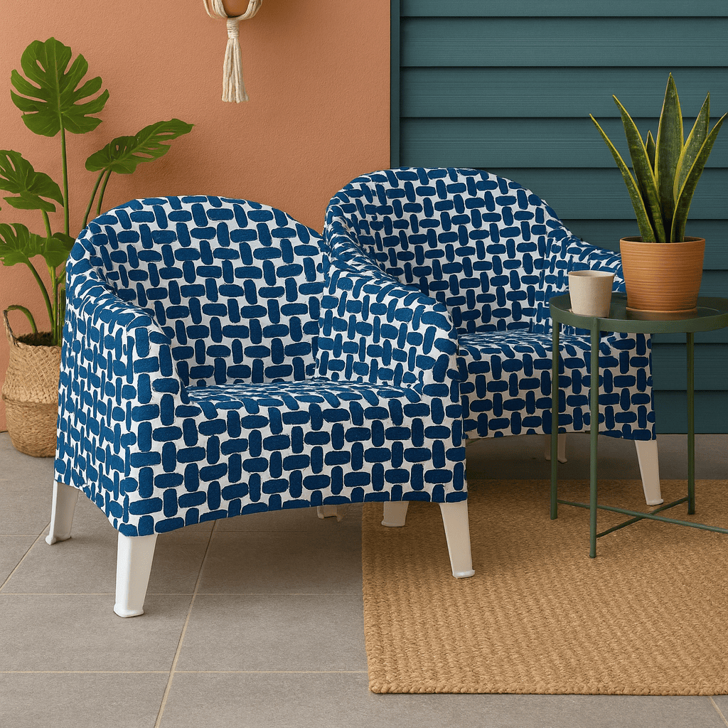 Rockin Cushions Slipcover Indigo Brushstroke Outdoor Cushion Slipcovers – Design Your Own