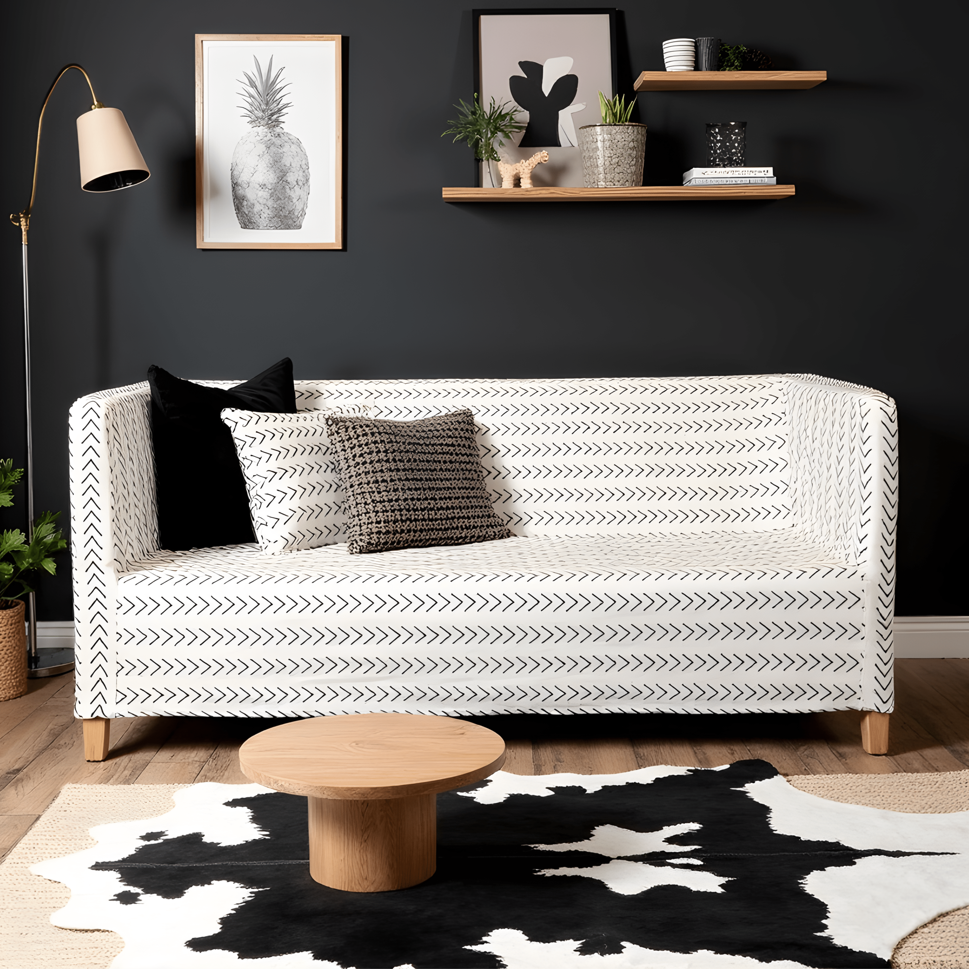 Rockin Cushions slipcovers Boho Mudcloth Arrow Print Slip Cover, Compatible with IKEA KNOPPARP