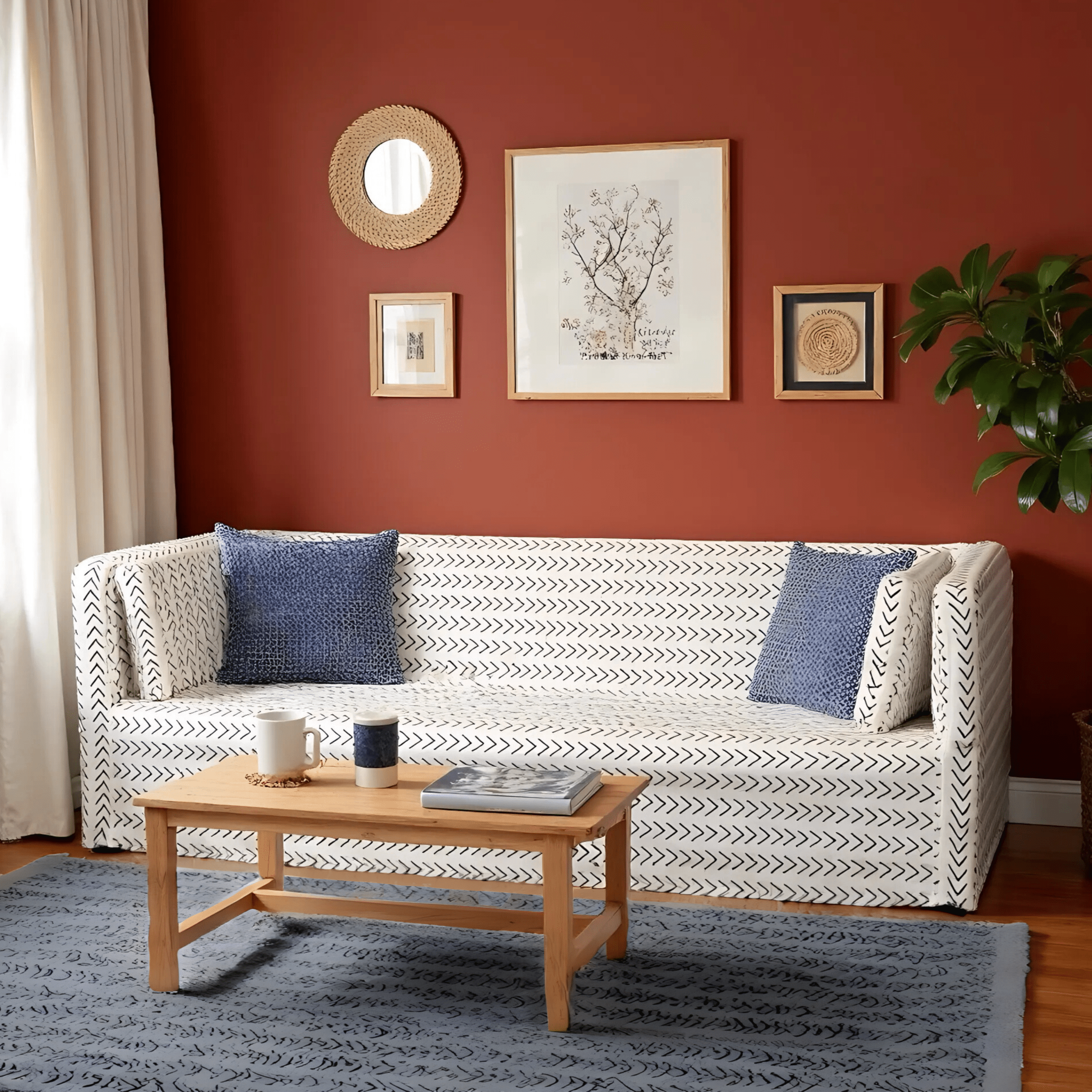 Rockin Cushions slipcovers Boho Mudcloth Arrow Print Slip Cover, Compatible with IKEA KNOPPARP