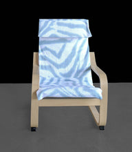 Load image into Gallery viewer, Rockin Cushions slipcovers Sale Blue Zebra Animal Print Ikea Kids Poäng Cushion Slipcover