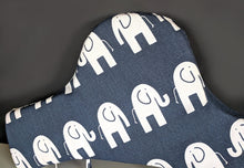 Load image into Gallery viewer, Rockin Cushions slipcovers SALE IKEA Highchair Cushion Cover for Klammig, Pyttig, Antilop Elephant Navy Blue