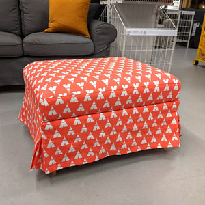 Rockin Cushions Sofa SALE IKEA UPPLAND Footstool Cover, Coral Pink Tee Pee Print, Kids Room Decor