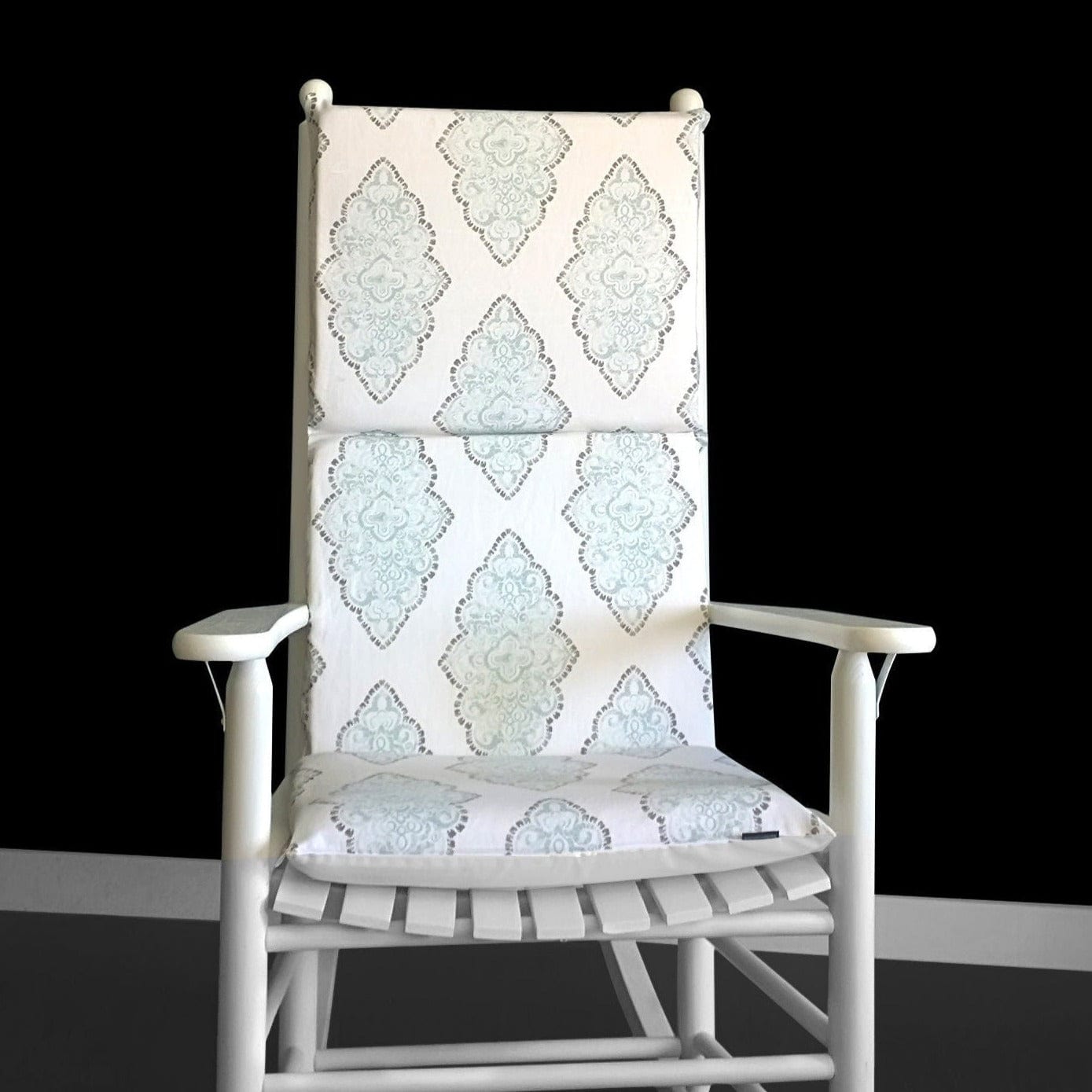 Rockin Cushions White Shabby Chic Patterned Rocking Chair Cushion