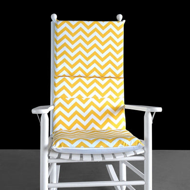 Rockin Cushions Yellow Chevron Rocking Chair Cushion, Summer Chair Slipcovers