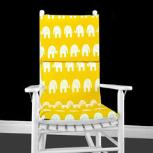 Load image into Gallery viewer, Rockin Cushions Yellow Elephants Nursery Rocking Chair Cushion