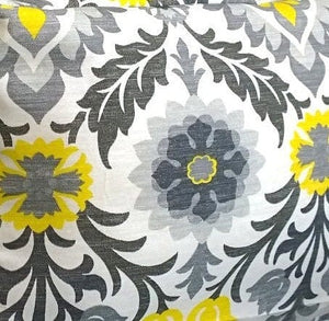 Rockin Cushions Yellow Gray Mexican Floral Rocking Chair Pad