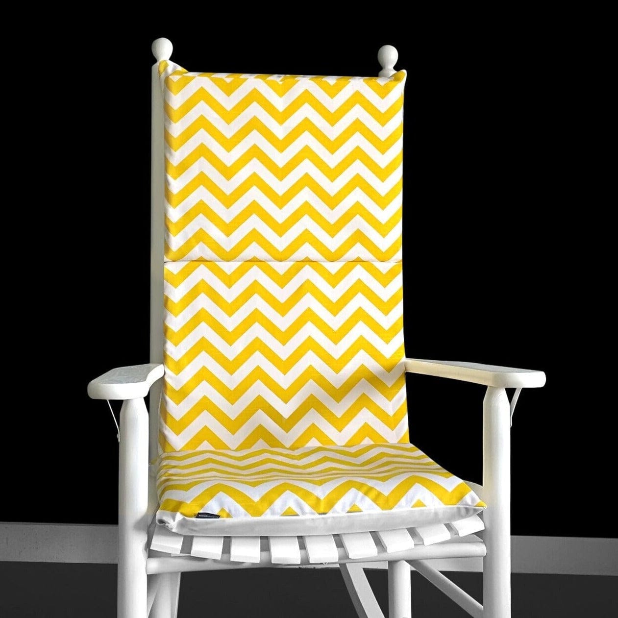 Yellow Zig Zag Chevron Rocking Chair Cushion Rockin Cushions