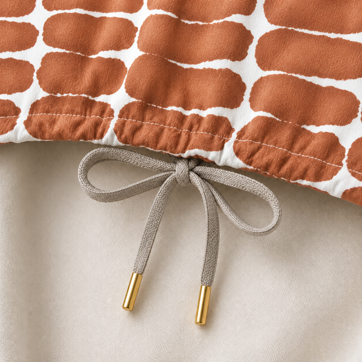 Drawstring detail of SKRUVSTA chair slipcover